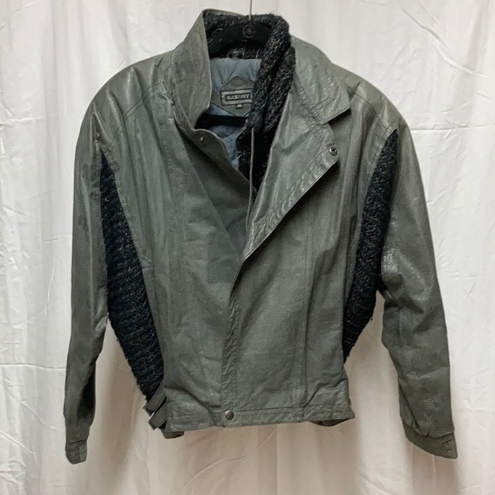 Saxony | Genuine Leather and Knit Bomber Coat